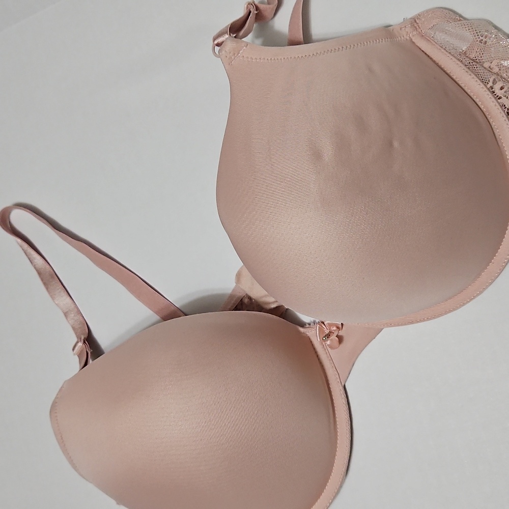 Smart & Sexy Pink Push Up Boost Underwire Lace Bra W/ Adjustable Straps Size 42C